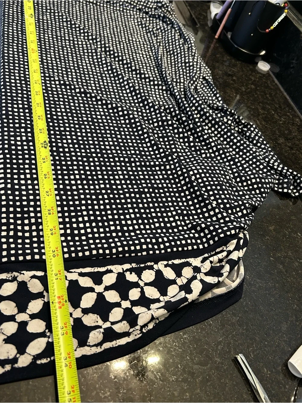 Michael Michael Kors Navy Geometric Print Long Sleeve Shift Dress Size M